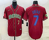 Men's Mexico Baseball #7 Julio Urias Number 2023 Red Blue World Baseball Classic Stitched Jerseys,baseball caps,new era cap wholesale,wholesale hats